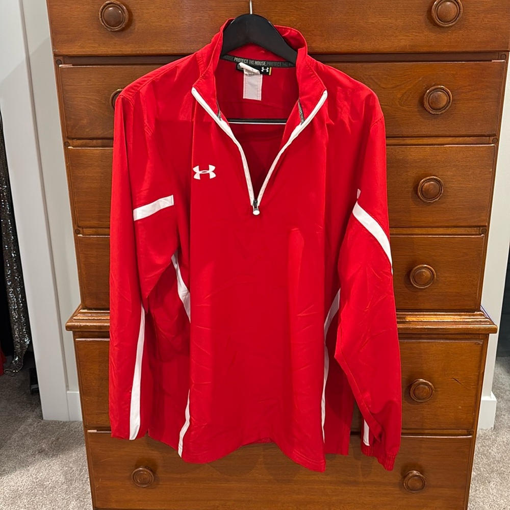 Under Armour large Red lightweight quarter zip
